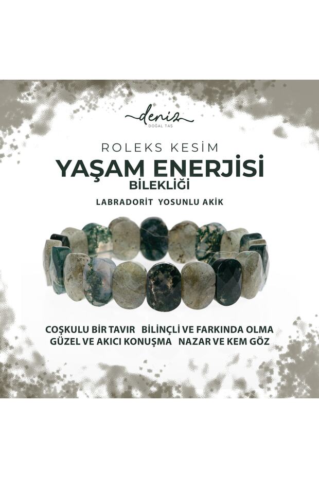 Certified Life Energy Natural Stone Wide Cut Bracelet
