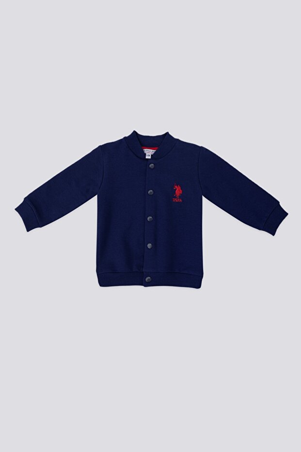 Base. Polo Assn Dark Pattern Navy Blue Baby Boy Cardigan
