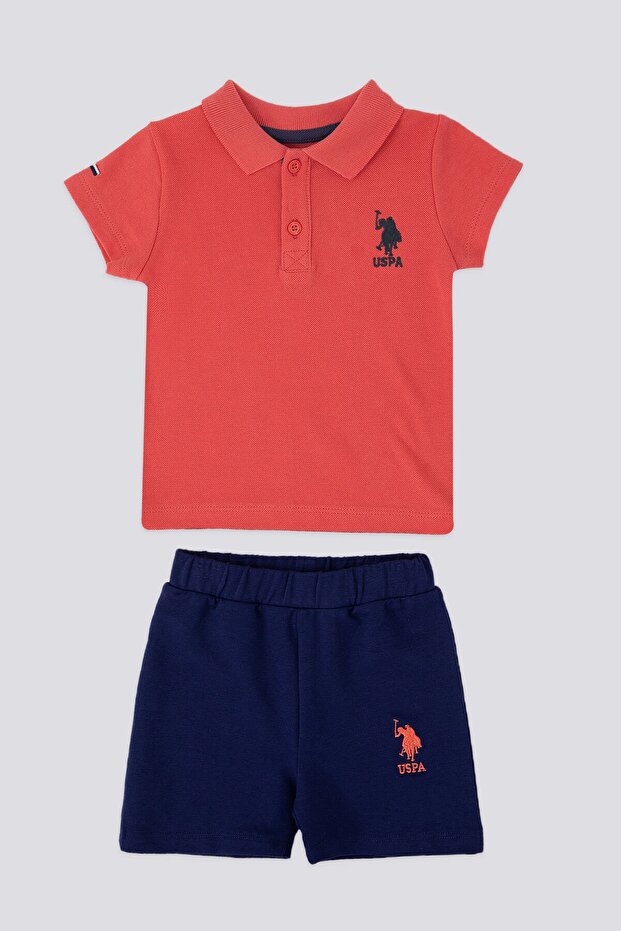 Noble Navy Blue Baby Polo Neck Tshirt Set
