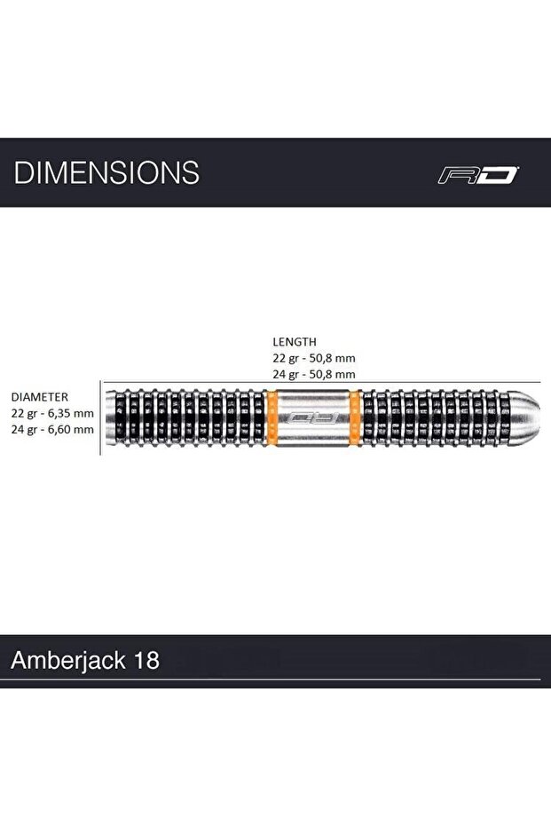 Amberjack 18 % 90 Tungsten Çelik Uçlu Dart Oku - 3