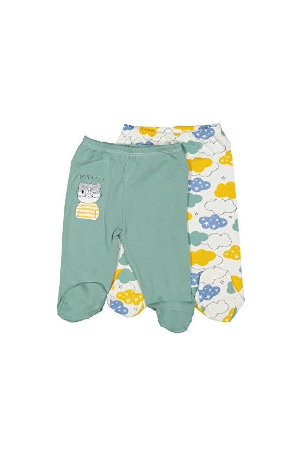 Happy Cat Baskılı 4'lü Zıbın Ve Patikli Tek Alt Seti - 3