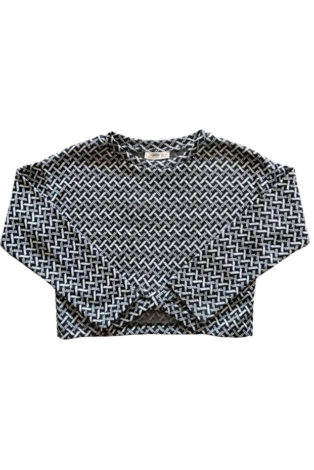 بلوزة محبوكة منقوشة للفتيات - 1