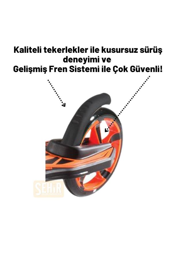 2 12 Yaş 2 Tekerlekli Yükseklik Ayarlı Katlanabilir Çocuk Scooter Katlanabilir Turuncu 100 Kg - 5