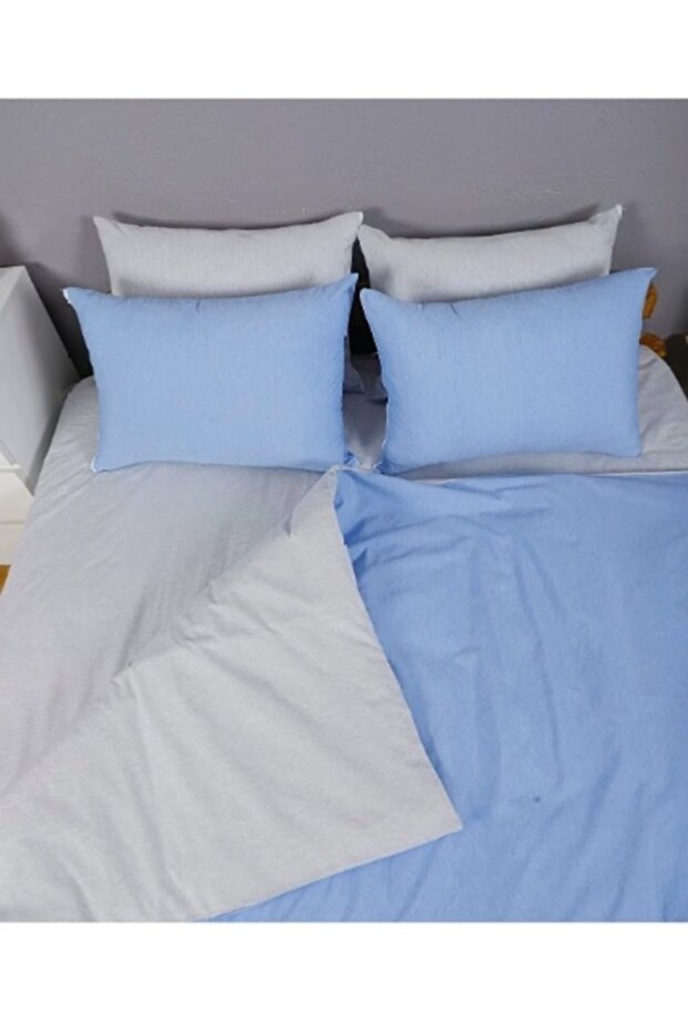 Mer-tim Cotton Ranforce Single Small Size Double Sided Duvet Cover Quilt Cover 135x200 Blue-grey
