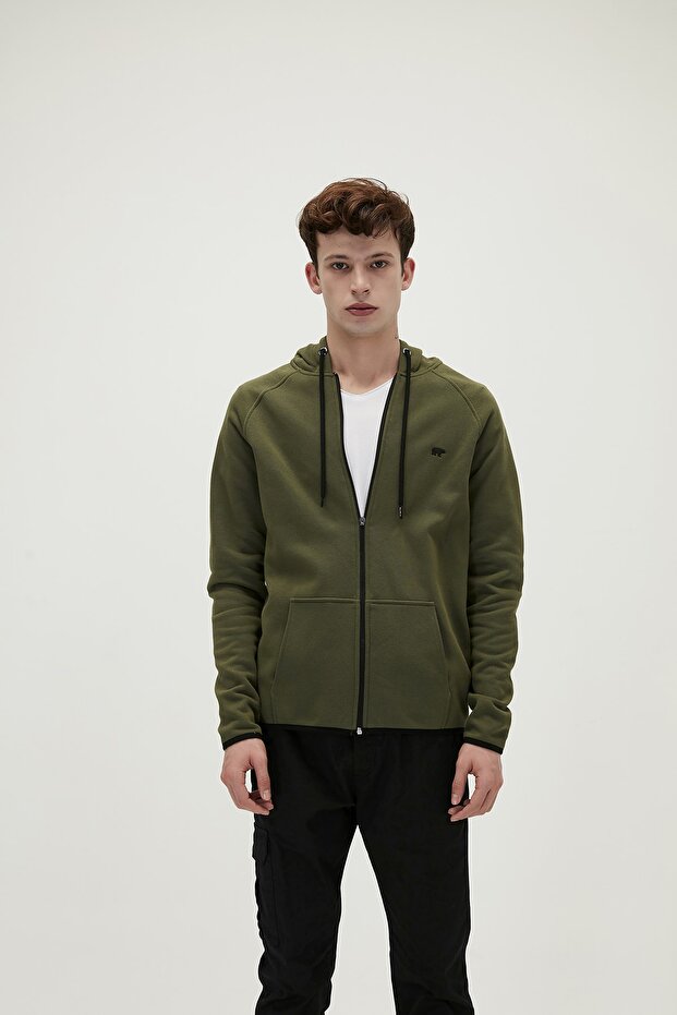 Offense Full-zıp Khakı Sweatshirt - 1