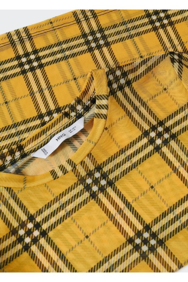 Kareli Şifon Tişört - 5