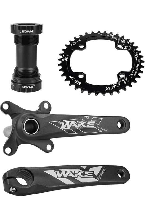 Wake Alüminyum Bisiklet Tek Vites/dişli Aynakol Seti 170mm 32t Hollowtech Göbek Dahil - 3