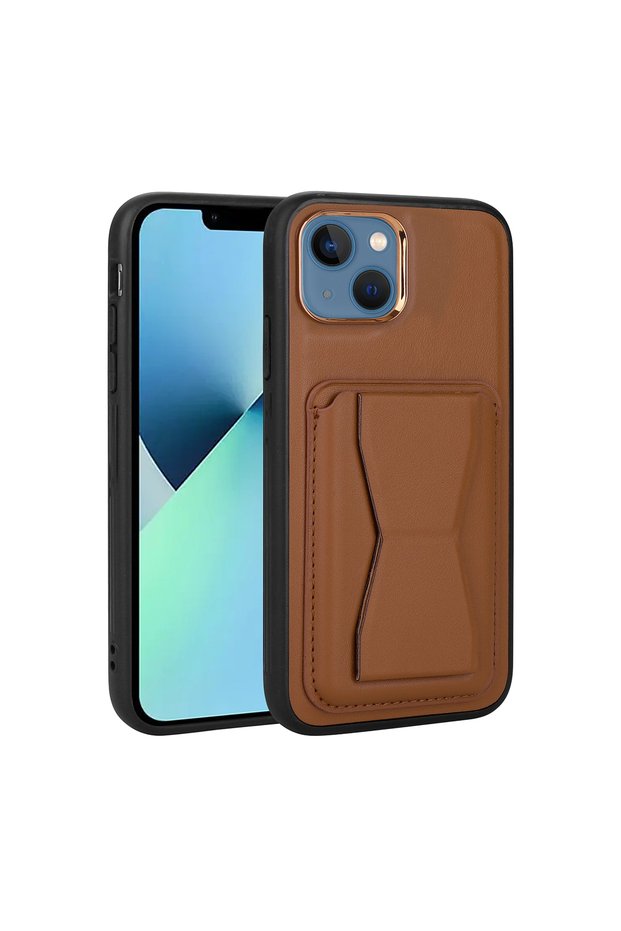 Apple iPhone 13 Case Pu Leather Cover with Card Compartment and Stand