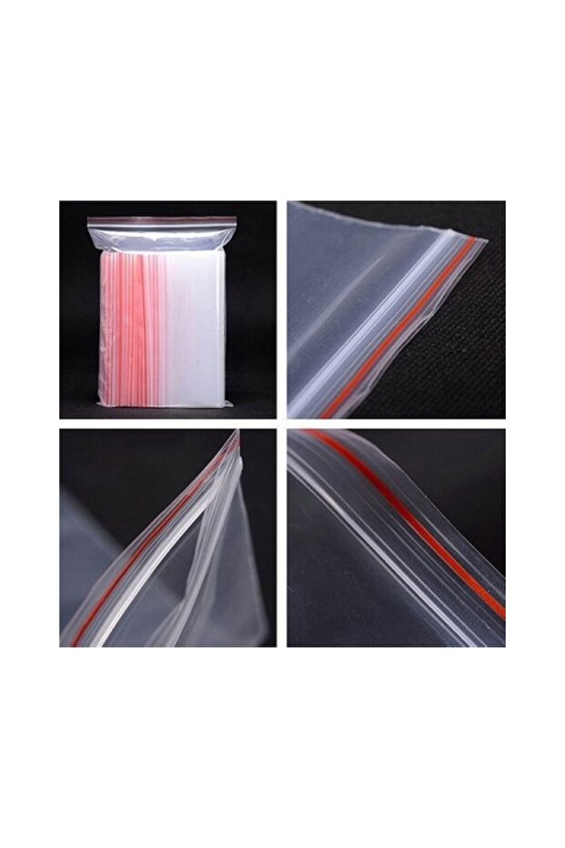 Kilitli Torba 7x9 Cm 100'lü Kilitli Buzdolabı Poşeti Şeffaf Naylon Torba Kilitli Saklama Poşeti - 4