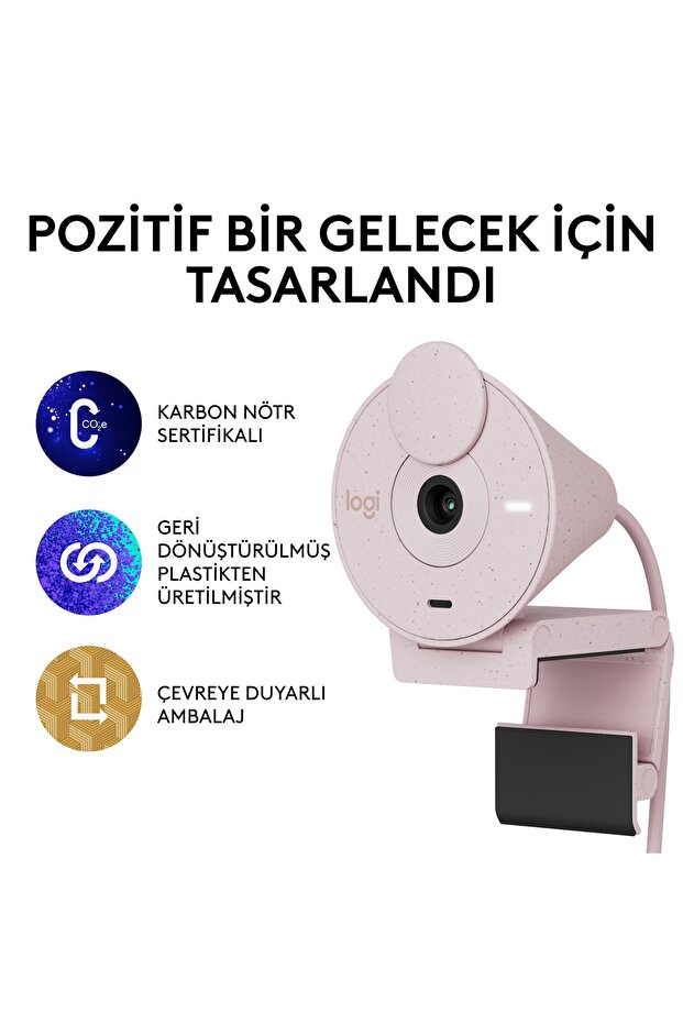 Brio 300 Full Hd Webcam - Pembe 960-001448 - 6