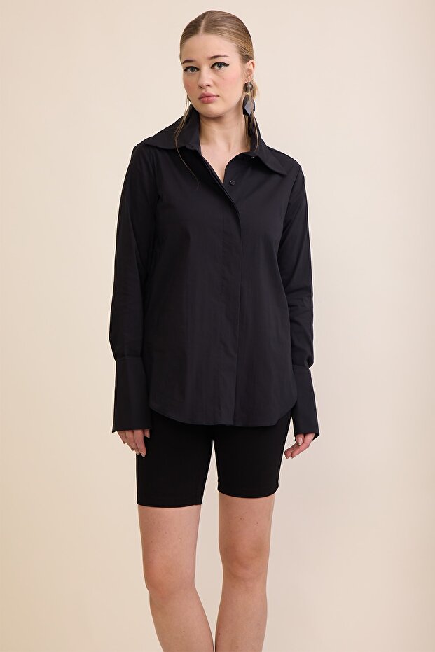 Manşet Detaylı Gömlek - 1