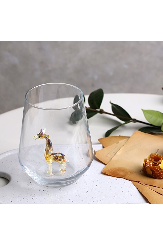 Zürafa Cam Figürlü Tekli Su Bardağı - 3