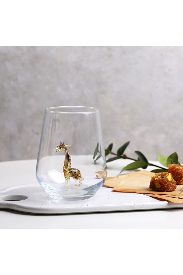 Zürafa Cam Figürlü Tekli Su Bardağı - 4