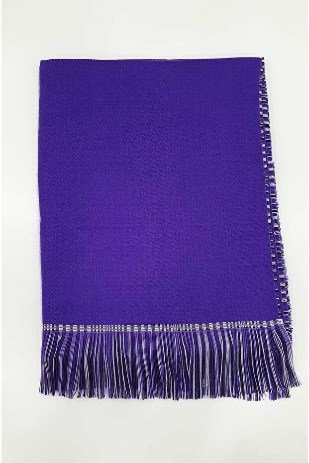 Double-Sided Plaid Scarf Shawl-Shoulder Shawl Purple