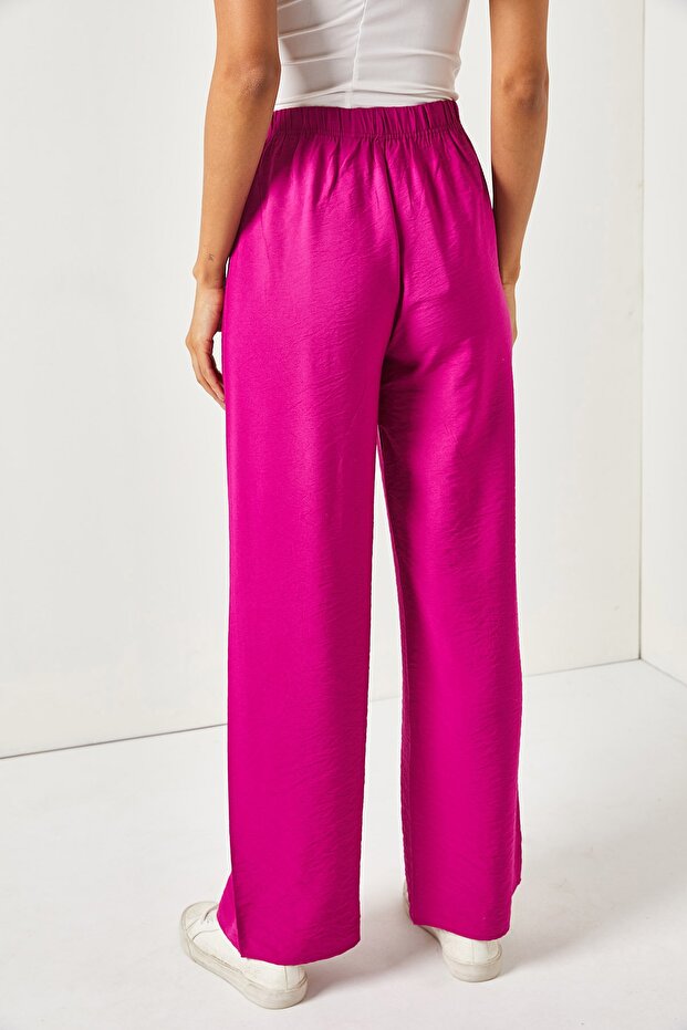 Fukszia övvel ellátott, rugalmas derékú női Palazzo Ayrobin nadrág PNT-19000200 - 5