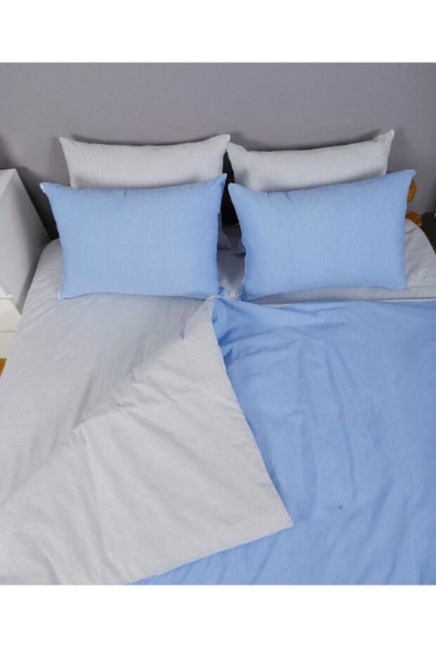 Mer-tim Cotton Ranforce Single Double Sided Duvet Cover Quilt Cover 160x220 Blue-grey