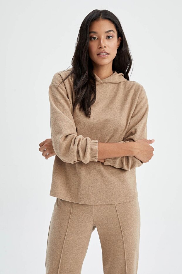 Regular Fit Kapüşonlu Sweatshirt - 5