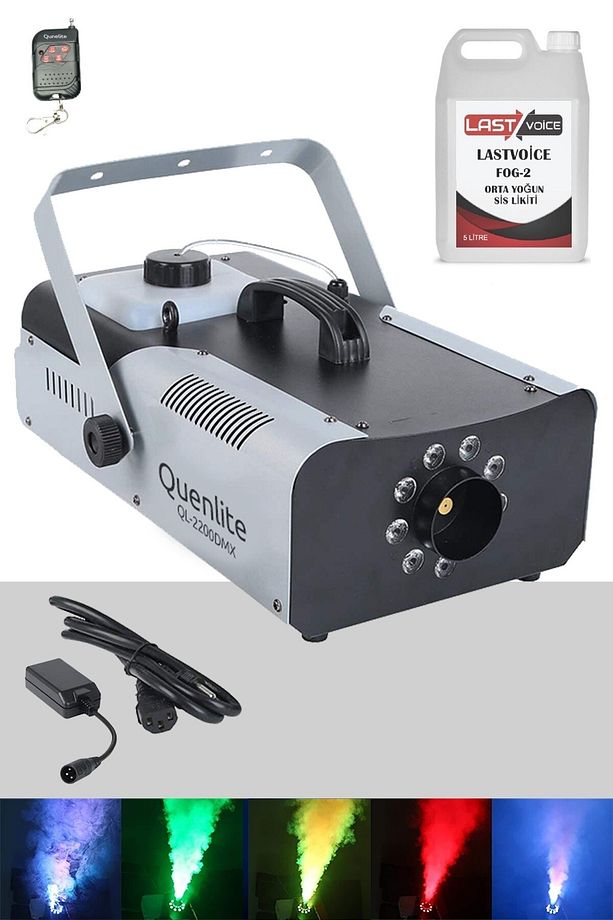Ql-2200lk Dmx Rgb Sis Makinası 2200 Watt dmx Kontrollü Led Işıklı (5 LİTRE LİKİTLİ) - 1
