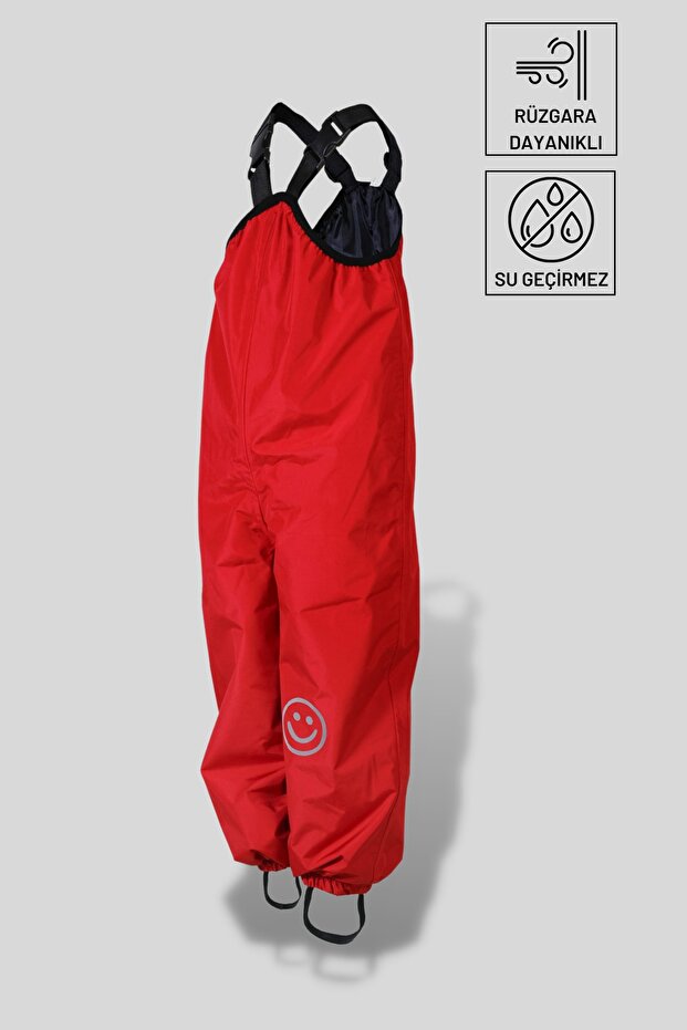 Red Waterproof Jumpsuit with Straps