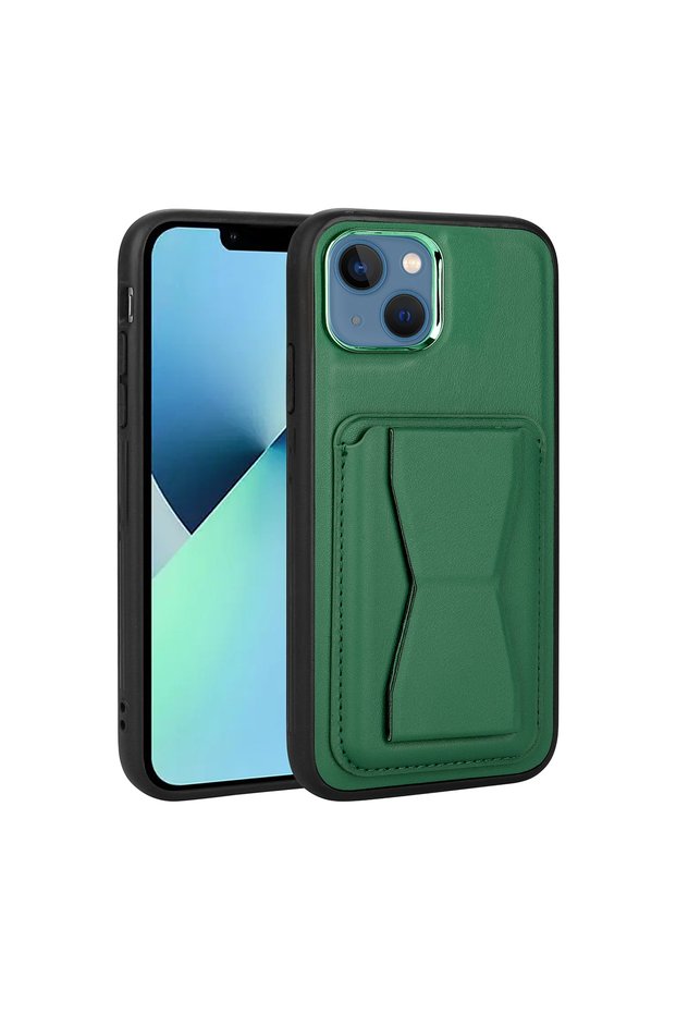 Apple iPhone 13 Case Pu Leather Cover with Card Compartment and Stand