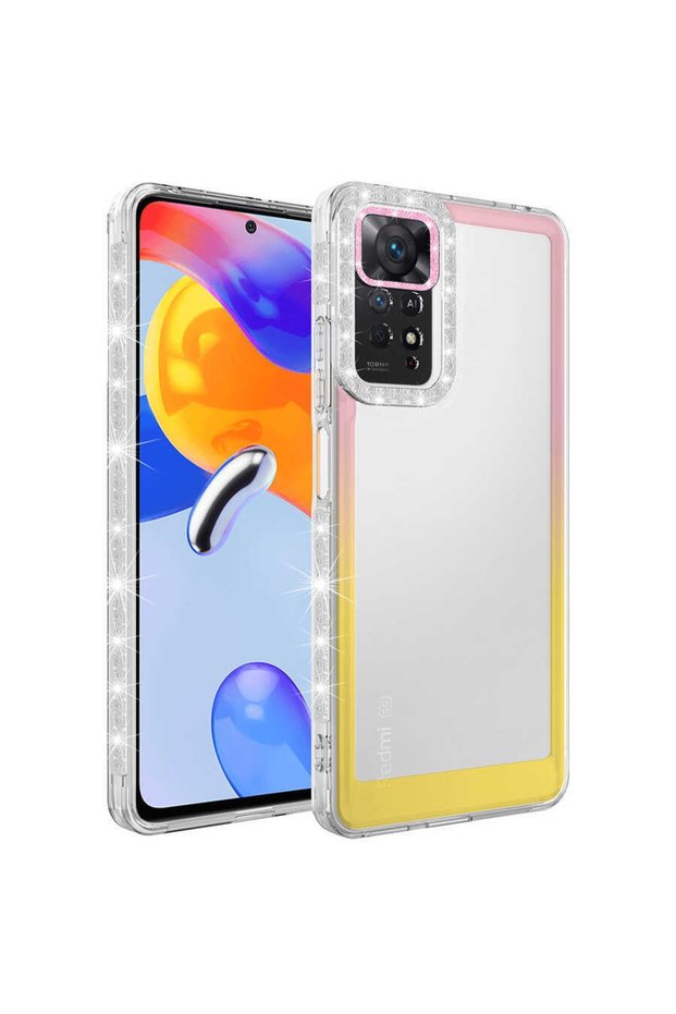 Xiaomi Redmi Note 11 Pro 5g Case with Glitter and Color Transition Design Lens Protection Parking Cover