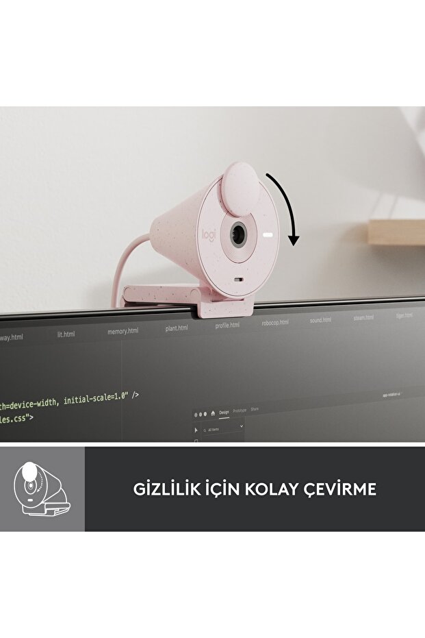 Brio 300 Full Hd Webcam - Pembe 960-001448 - 7