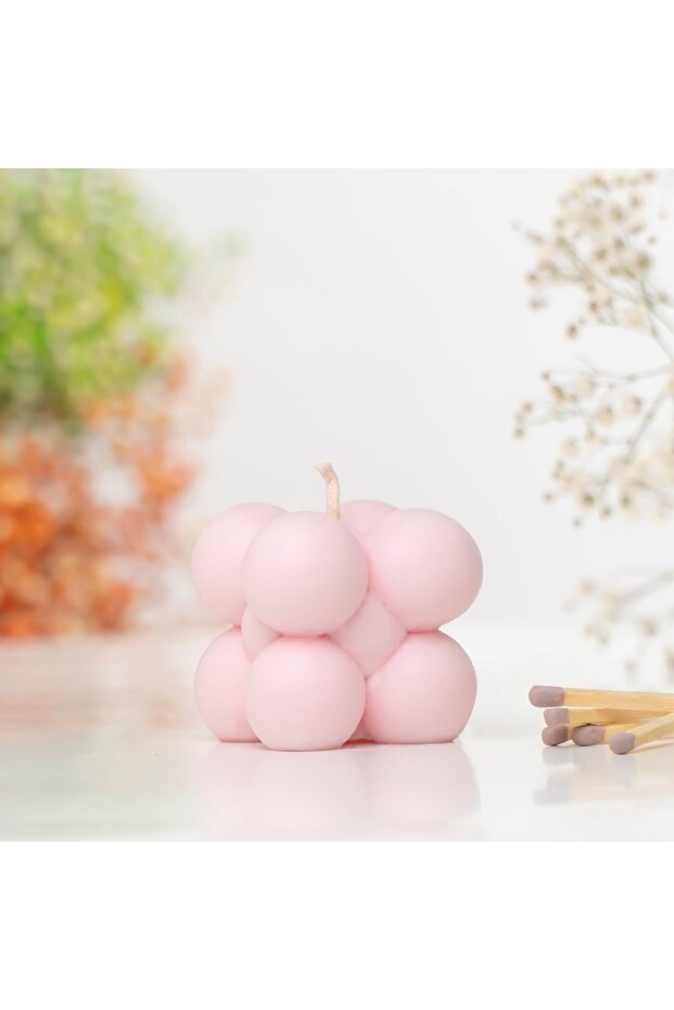 Bubble Temalı Sarı Vegan Soya Mumu