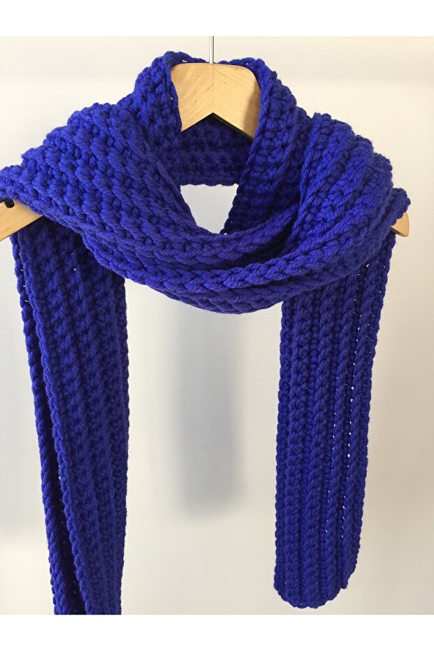 Mora Örgü Mora Knit Atkı El Örgüsü % 49 Yünlü Jumbo Kalın Iplik Unisex Atkı