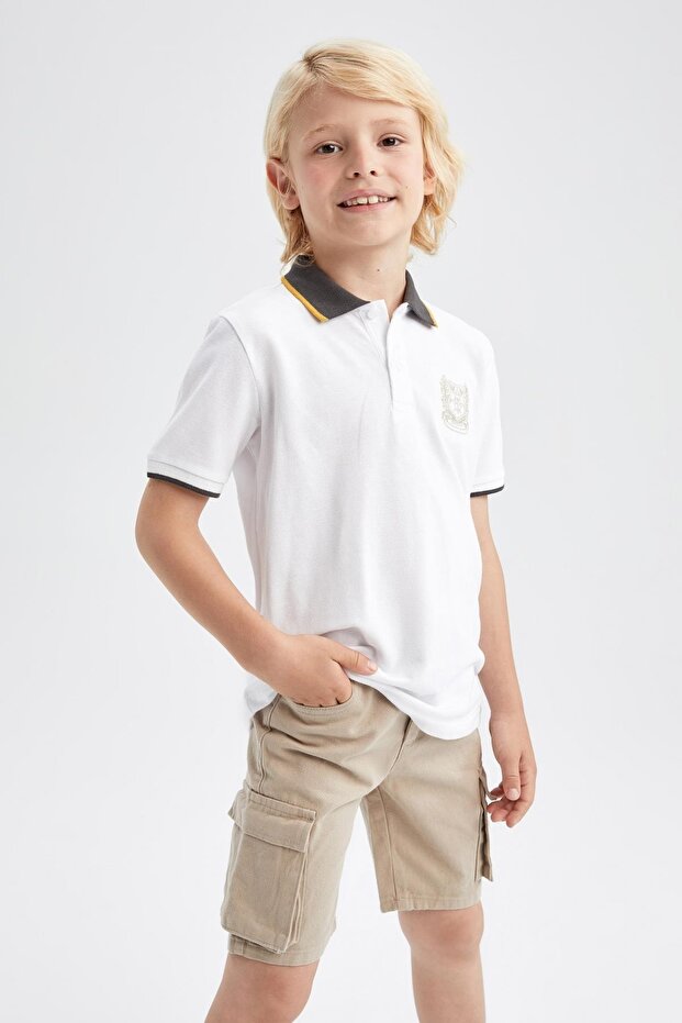 Erkek Çocuk Basic Kargo Cepli Bermuda Gabardin - 4