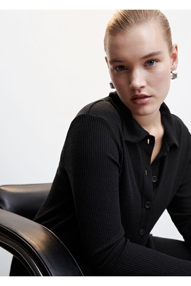 Düğmeli Ribana Gömlek - 5