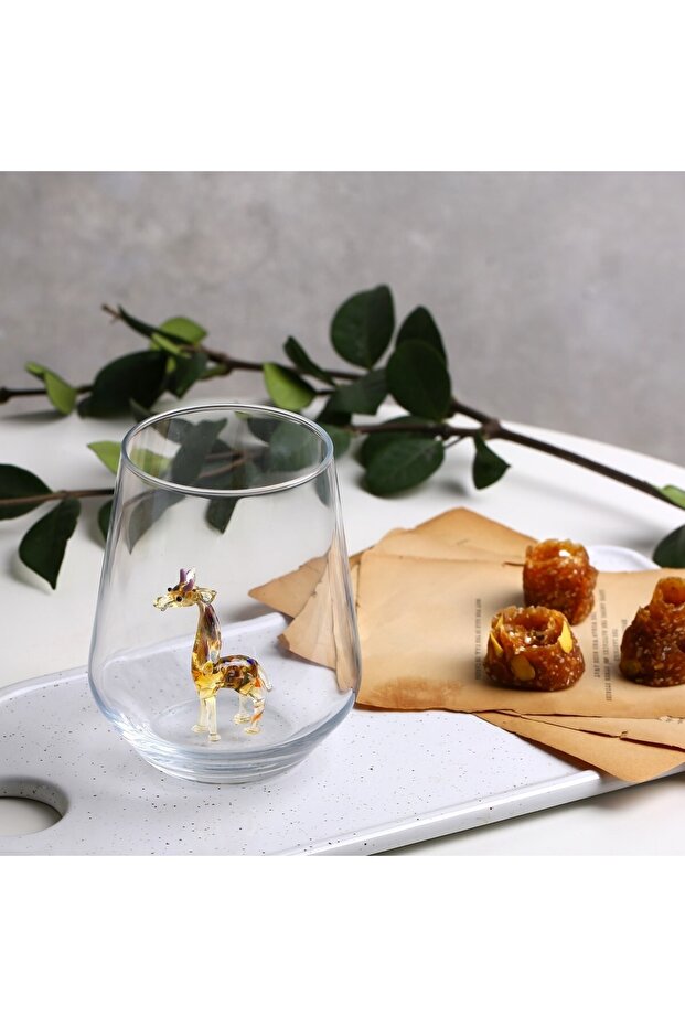 Zürafa Cam Figürlü Tekli Su Bardağı - 1