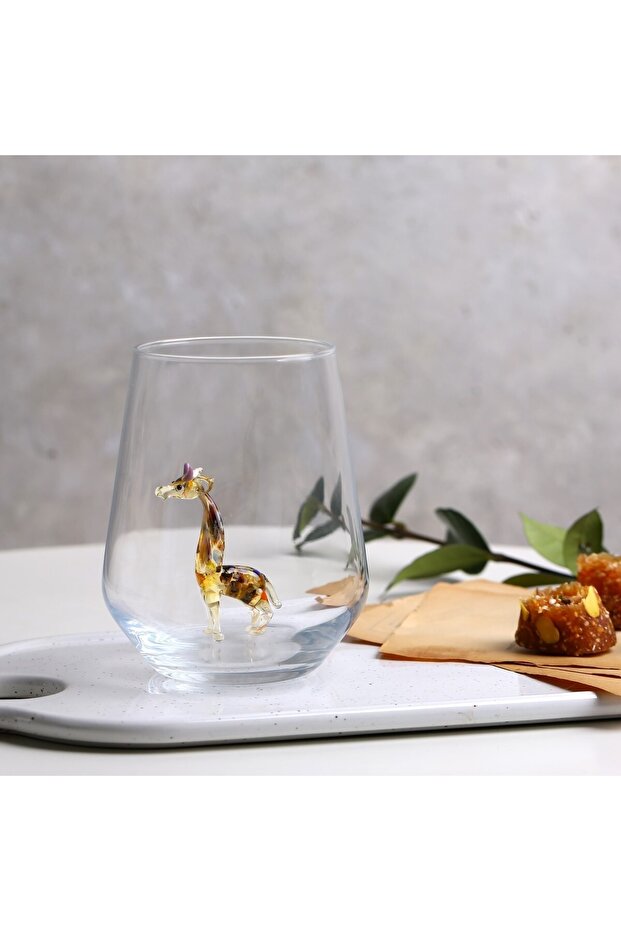 Zürafa Cam Figürlü Tekli Su Bardağı - 2