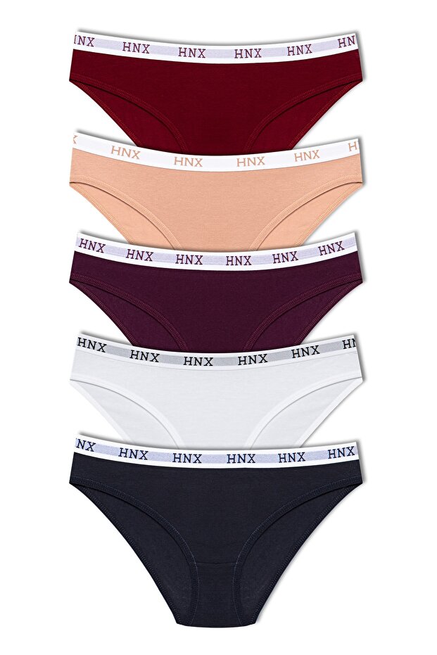 5-Piece Cotton Jacquard Elastic Women's Slip Panties
