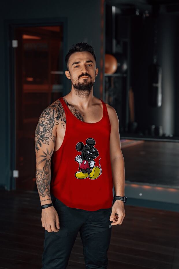 Dark Mickey Mouse Gym Fitness Tank Top Athlete