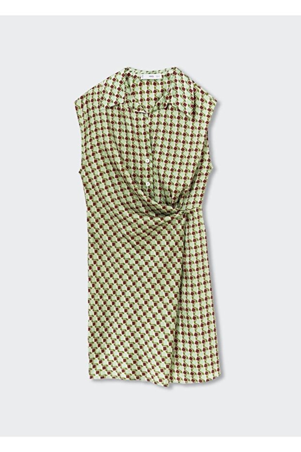 Desenli Retro Elbise - 3