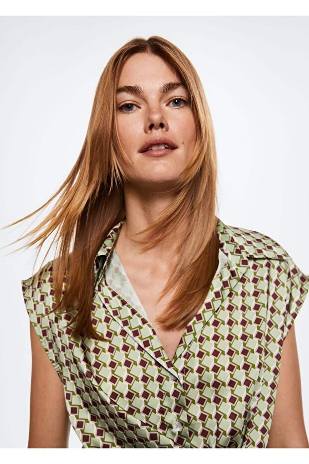 Desenli Retro Elbise - 5