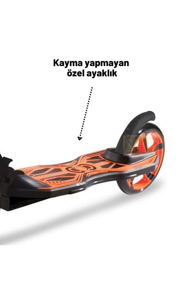 2 12 Yaş 2 Tekerlekli Yükseklik Ayarlı Katlanabilir Çocuk Scooter Katlanabilir Turuncu 100 Kg - 3