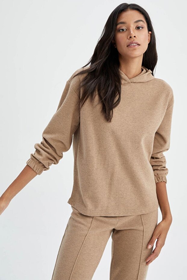 Regular Fit Kapüşonlu Sweatshirt - 1