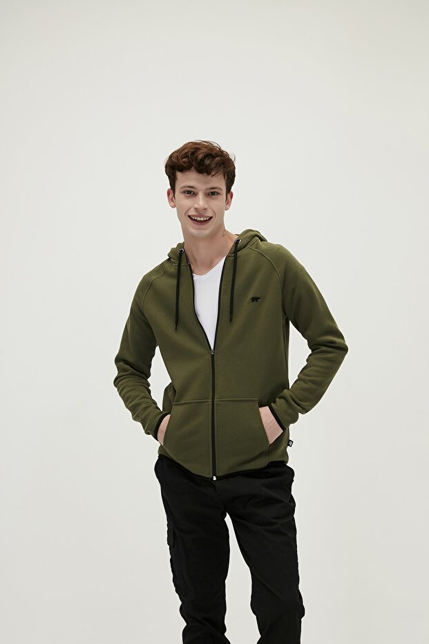 Offense Full-zıp Khakı Sweatshirt - 3