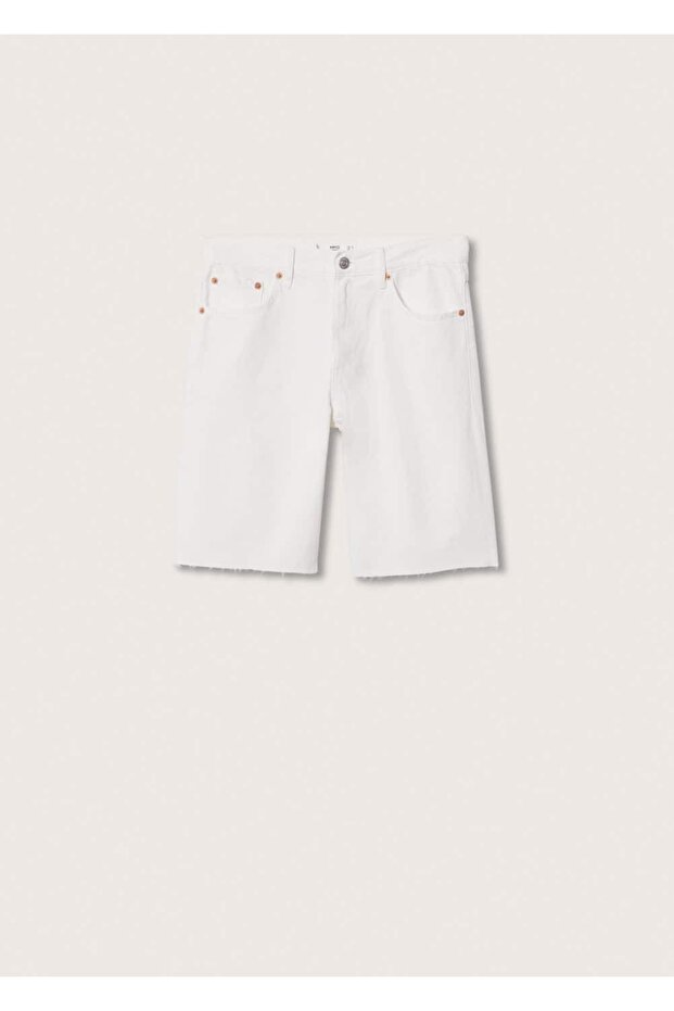 Paçaları Dikişsiz Denim Bermuda Şort - 3