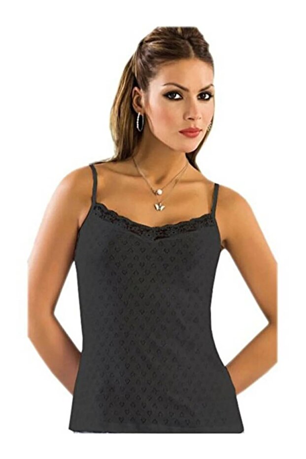 3 Pieces Women's Jacquard Lace Strappy Tank top Tops 100% Cotton