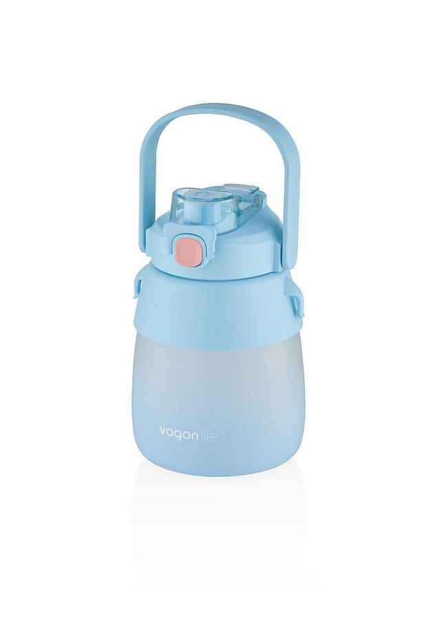1000ml Askılı Tek Kapak Çift Kullanım Pipetli/pipetsiz Kullanım Softtouch Su Matarası - 3