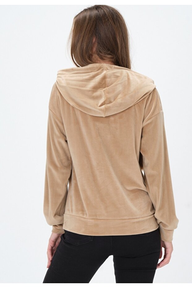 Kadife Kapüşonlu Sweat - 2