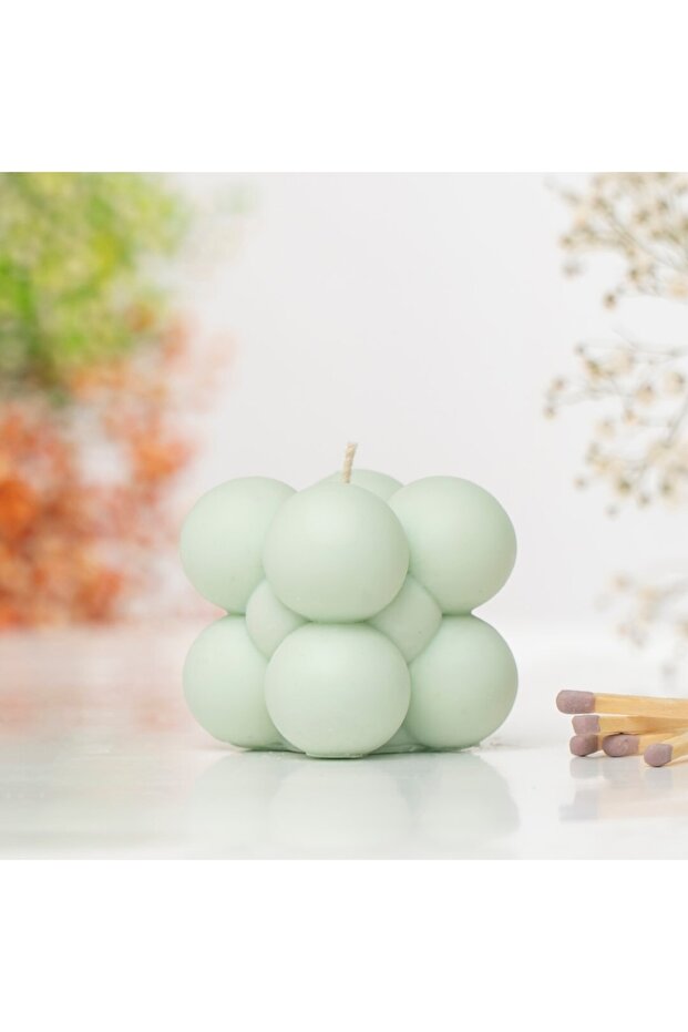 Bubble Temalı Sarı Vegan Soya Mumu