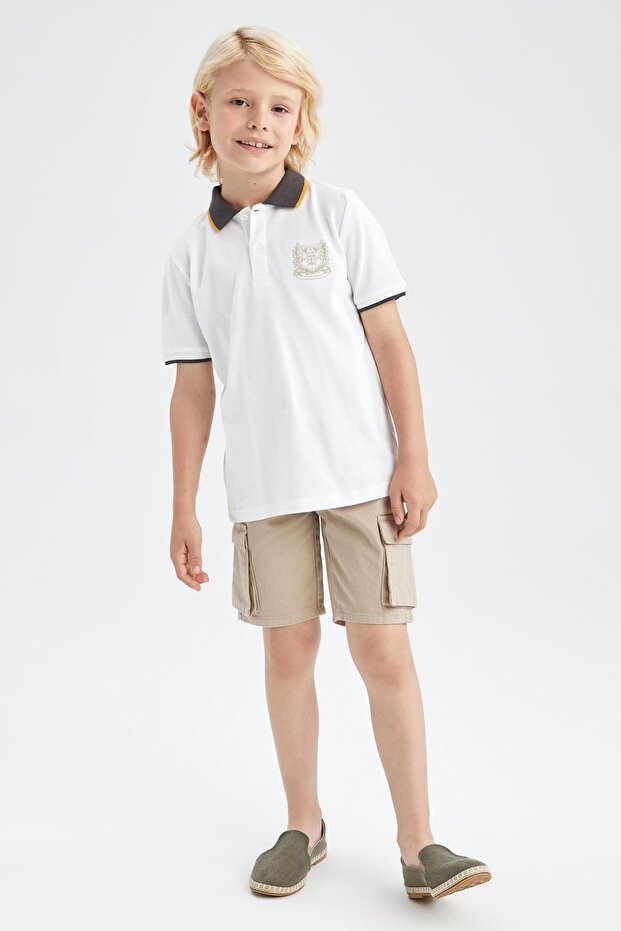 Erkek Çocuk Basic Kargo Cepli Bermuda Gabardin - 3