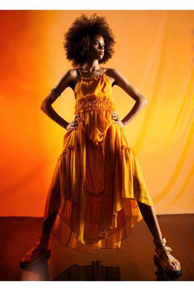 Kadın Platformlu Bantlı Sandalet - 6