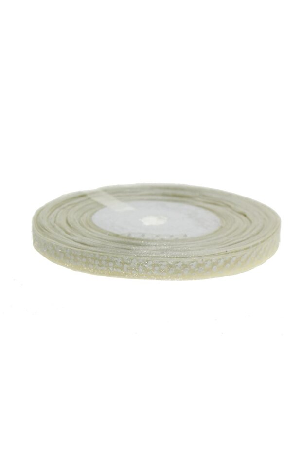 1cm X 50m Polka Dot Organza Ribbon