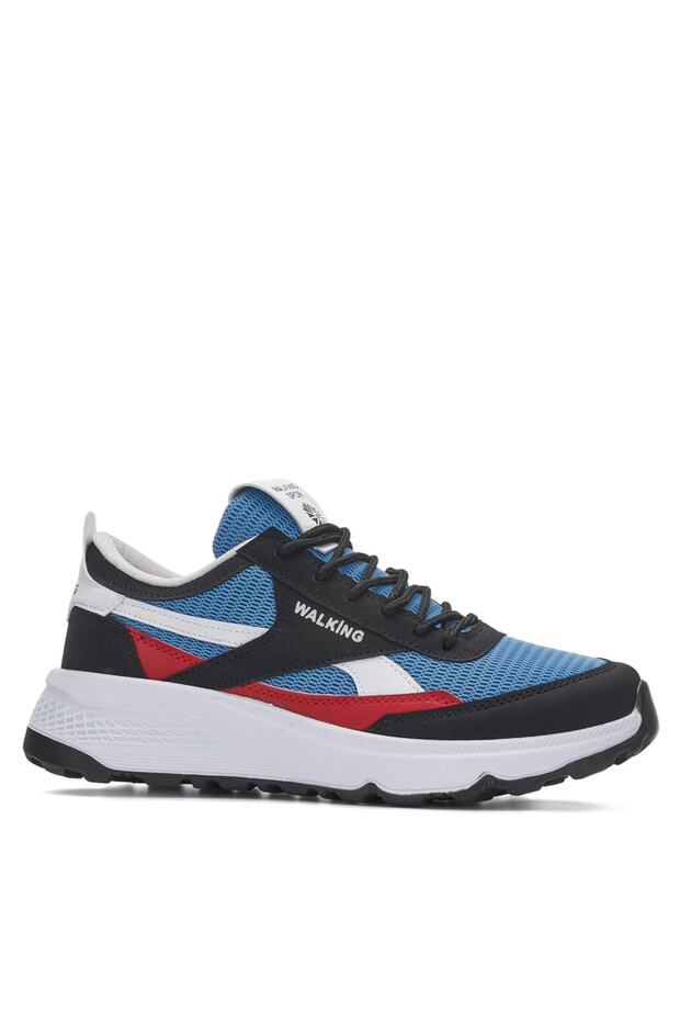 Kalın Yüksek Hafif Ortopedik Taban Fileli Günlük Erkek Bağcıklı Sneakers Spor Ayakkabı - 1