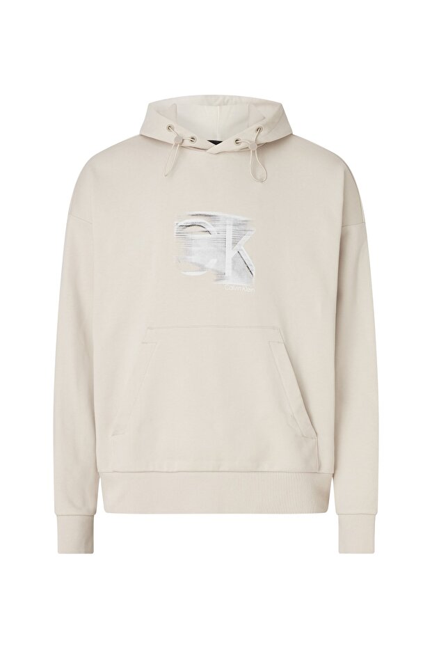 Hooded Collar Beige Men's Sweatshirt K10k111109ace