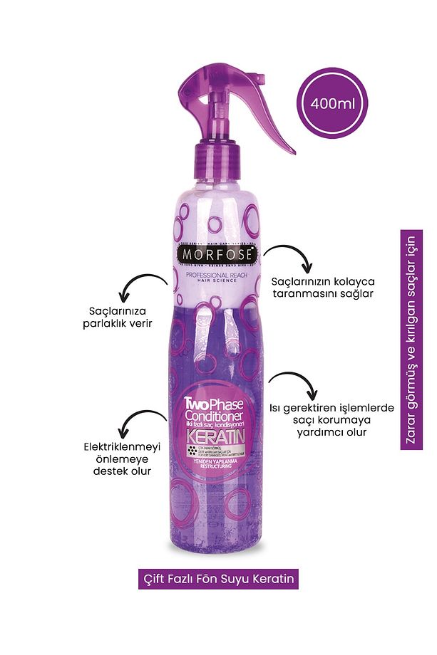 2x400 Ml Keratin Içeren Çift Fazlı Fön Suyu - 2